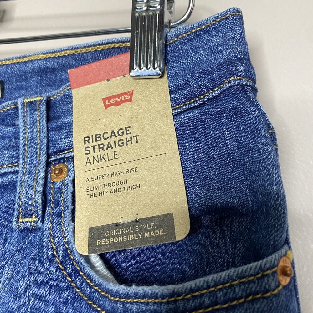 Levis Ribcage Straight Ankle Button Fly Super High Rise Jeans Size 26X27 - Picture 7 of 16